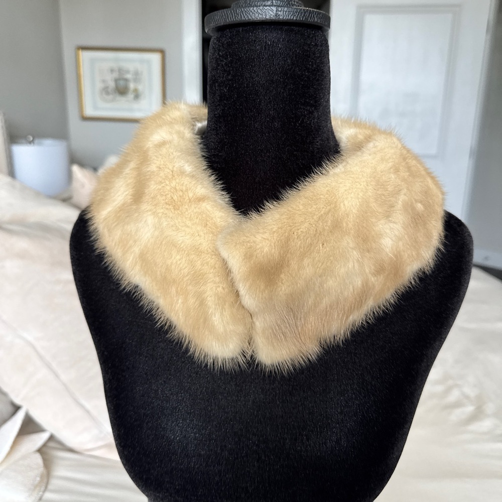 Vintage Mink Fur Collar - Beige Fur Neck Warmer